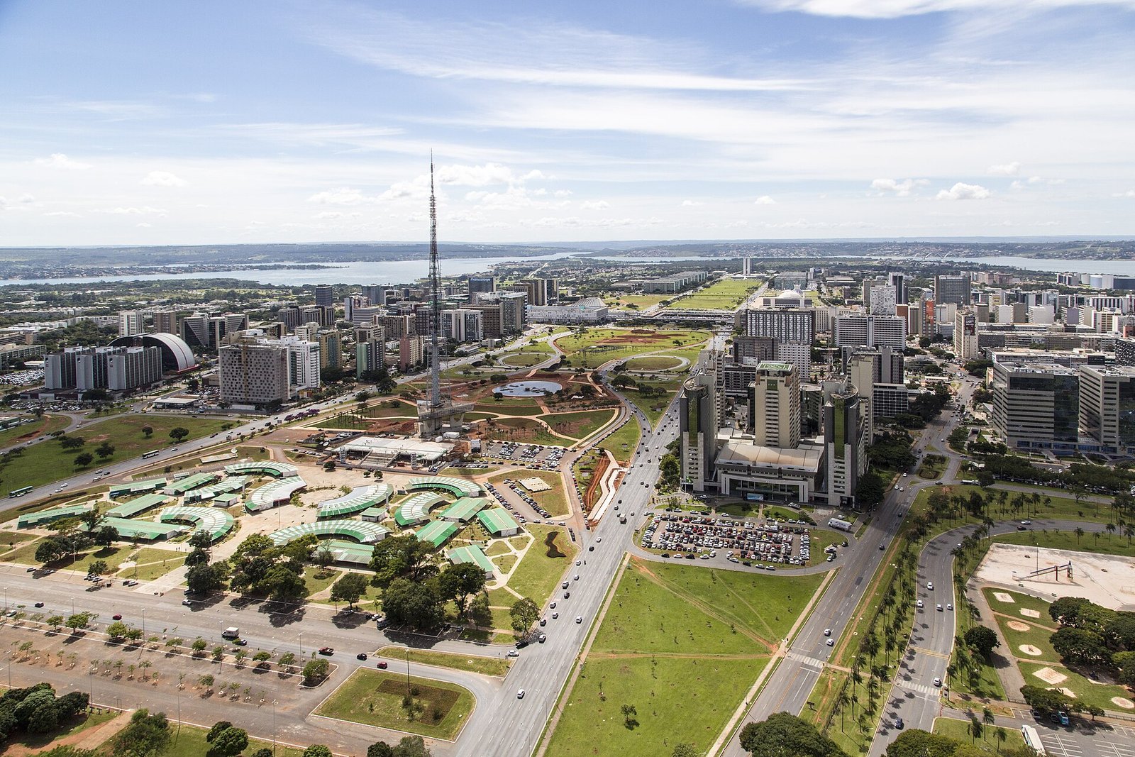 Aerial view of the Monumental Axis in Brasília